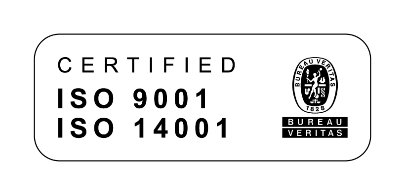 Certificado ISO 9001 e ISO 14001 por Bureau Veritas