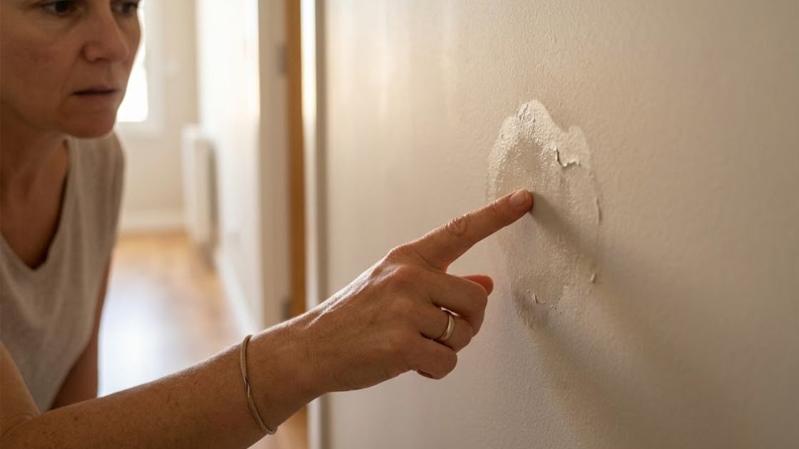 Detección de mancha de humedad y fuga de agua oculta en pared de vivienda